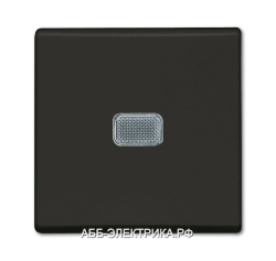 Выключатель 1-клавишный проходной с подсветкой (с двух мест), цвет Шато(черный), ABB Basic 55